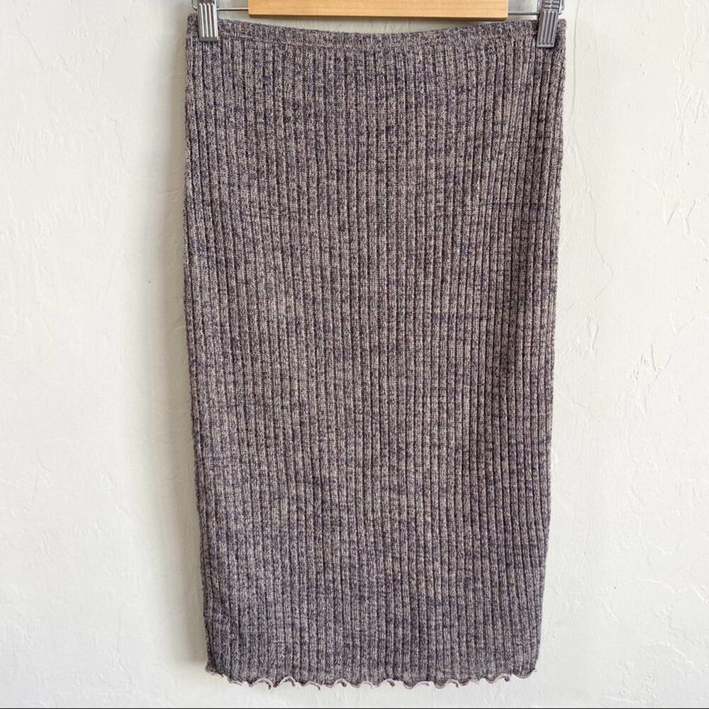 NWT Chelsea & Violet Brown Metallic‎ Sweater Knit Midi Skirt - Picture 2 of 5